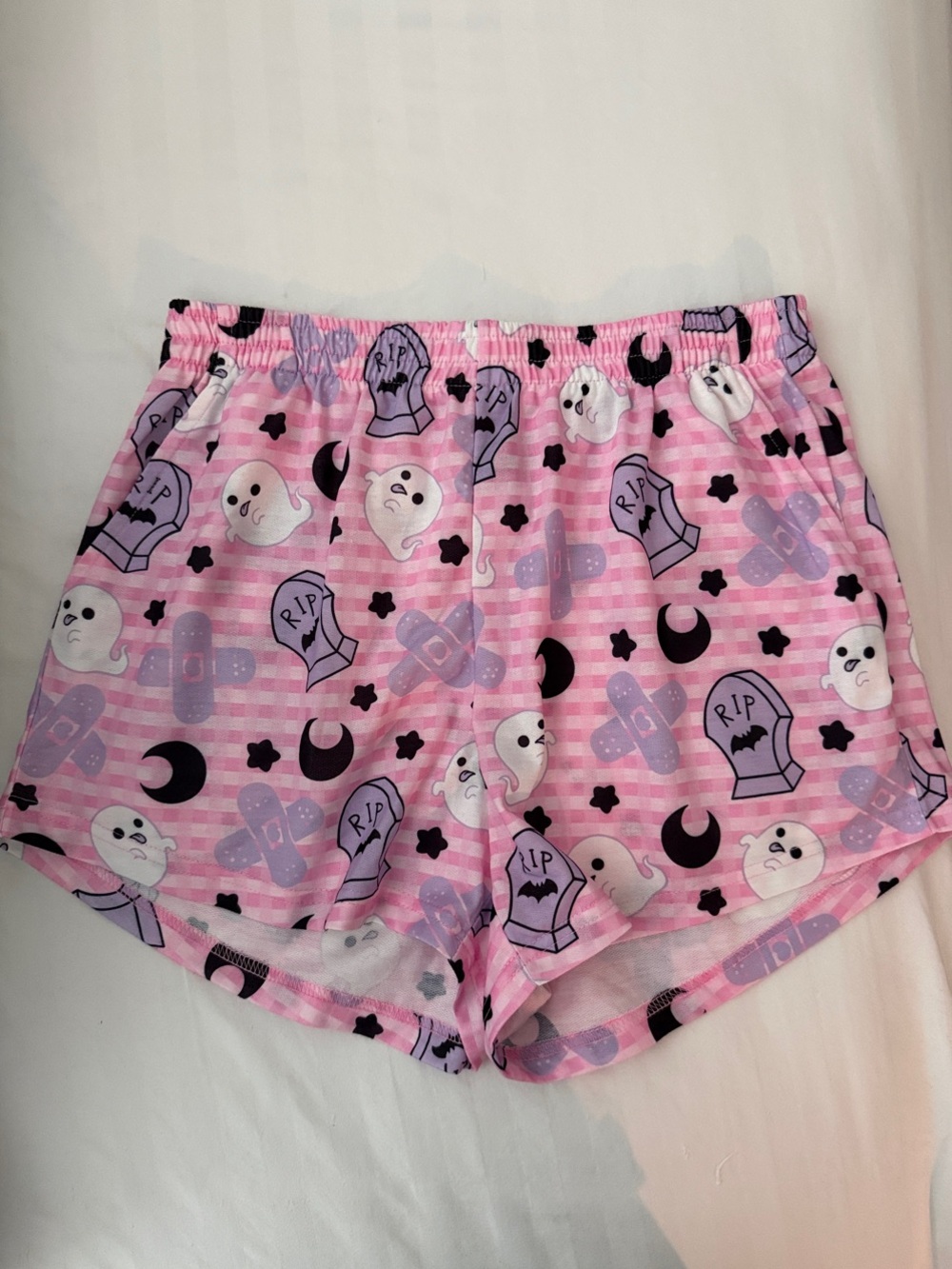 Pink Pastel Goth Halloween Pajama Shorts Set - Picture 3 of 3